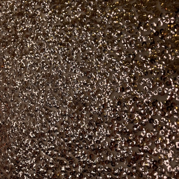 Oliver | Gold Jewel Tone Sequin Embellished Shrug Boxy Cropped Glam Cardigan - Picture 11 of 16